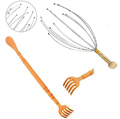AASHIE N HOME'S 10pcs 14 Inch plastic Itching Stick Head Massager 1 + Back Massager stick 1 for men,women and kids made in india