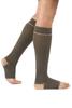 FederFlex Class 2 Compression Stockings - Open Toe | Knee Length | X-Large | Black Pepper with Beige Heel view 2