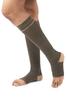 FederFlex Class 2 Compression Stockings - Open Toe | Knee Length | Large | Black Pepper with Beige Heel view 3