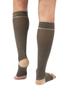 FederFlex Class 2 Compression Stockings - Open Toe | Knee Length | Large | Black Pepper with Beige Heel view 4