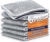 TakshHaven Non-Scratch Steel Wire Dish Wash Cloth for Wet and Dry Stainless Steel Scrubber, Dishwashing Rags for Washing Dishes (Pack of 6) view 1