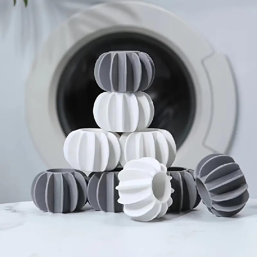 KRYLAR-10Pcs Soft Laundry Silicone Ball Reusable Washing Machine Special Reduces Clothing Wrinkles decontamination Anti-Winding Knotting No Damage to Clothing wash Guard Ball Steamer Dryer Balls.