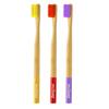 Dencrus ORBY PLUS Bamboo Toothbrush | Pack of 3 | Natural Soft Bristles | Biodegradable and Compostable Handle | Eco-friendly | LAVENDER, YELLOW & RED view 1