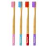 Dencrus ORBY PLUS Bamboo Toothbrush | Pack of 4 | Natural Soft Bristles | Biodegradable and Compostable Toothbrush | Eco-friendly Bamboo Tooth brush | RED, PINK, BLUE, LAVENDER view 1
