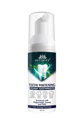 INTIMIFY Teeth Whitening Toothpaste, Teeth Whitening Foam, Remove Yellow Stains, Bad Breath for Adults & Kids 60ml