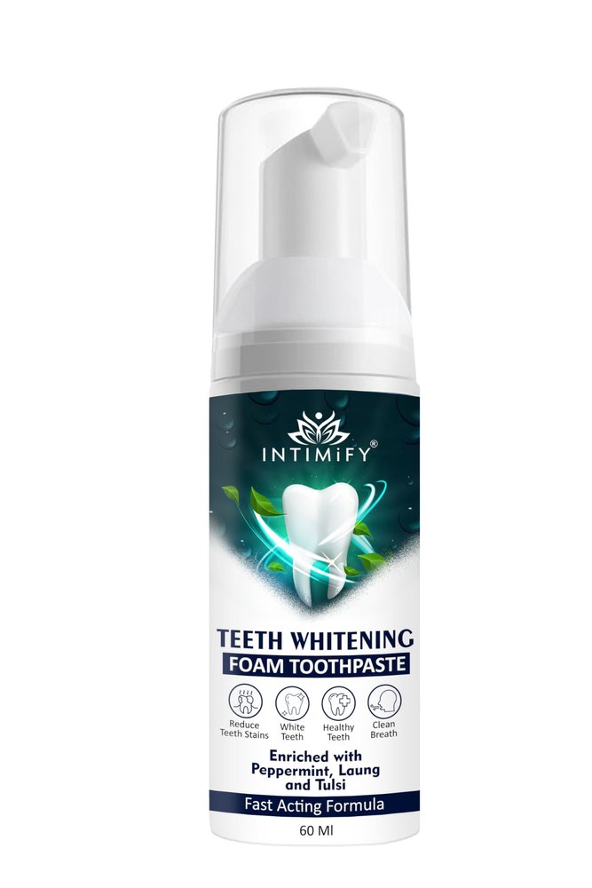 INTIMIFY Teeth Whitening Toothpaste, Teeth Whitening Foam, Remove Yellow Stains, Bad Breath for Adults & Kids 60ml