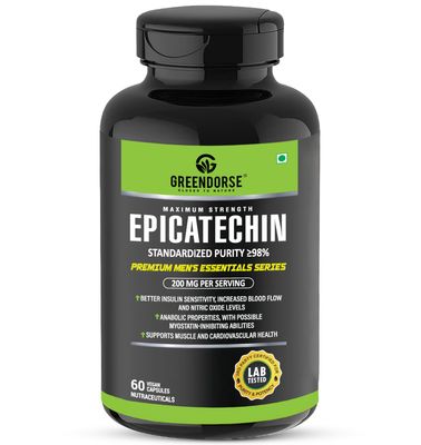 GREENDORSE EPICATECHIN- 99% Purity Workout Capsules | Lean Muscle Growth, Myostatin Inhibitor, Nitric Oxide Booster, Improved blood flow & cognitive functions | Lab tested- 60 Veg capsules
