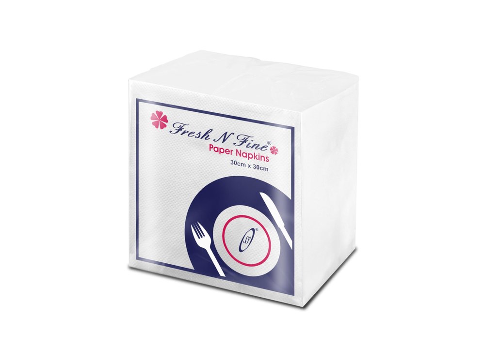 Fresh N Fine Paper Napkins Valued Pack -1 Ply, 600 Pulls - Hand Tissue Papers | Tissue Napkin | Napkin Paper 30cm x 30cm, Pack of 6 (100 Pulls Per Pack)