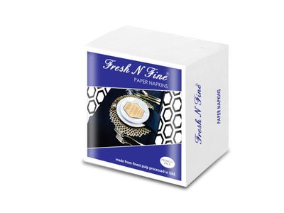 Fresh N Fine Premium Tissue Paper Napkins for Home - 400 Pulls, 1 Ply Imported UAE Paper, Disposable Tissue Paper, 30 cm x 30 cm, Pack of 4 (100 Pulls Per Pack)