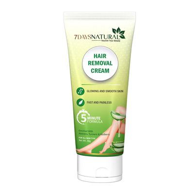 7DAYSNATURAL Hair Removal Cream for Women With No Ammonia Smell, Normal Skin - 30g | Suitable for Legs, Underarms, Bikini Line, Arms | 2x Longer Lasting Smoothness than Razors