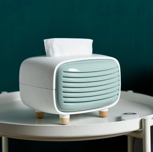 Meakwisht Retro Radiator Tissue Box Holder & Paper Towel Dispenser Organizer & Paper Napkin Holder Case for Office, Living Room, Bedroom, Car, Hotel, Night Stand & Desk (Green)