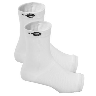 Ecosync Compression Socks Open Toe | Bamboo Cotton Compression Socks Women Nano Socks for Men Neuropathy | Plantar Fasciitis | White | Arch Support | Foot & Ankle Swelling | Injury Recovery