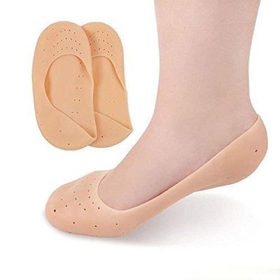 ABTER Anti Crack Full Length Silicone Foot Protector Moisturizing Socks for Foot-Care and Heel Cracks, socks for cracked feet, heel pad for heel pain, anti crack heel socks (Full Heel)