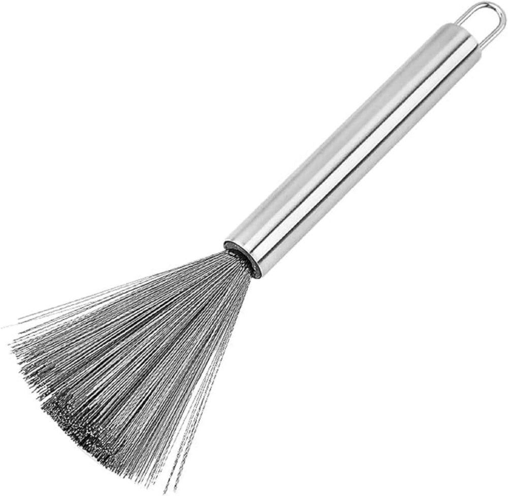 FLORISCA Multipurpose Kitchen Wire Brush Pan Scrubber Stainless Steel Pots Pans Cleaning Brush Non Slip Long Handle Dishwashing Cleaning Brush 1 Pcs
