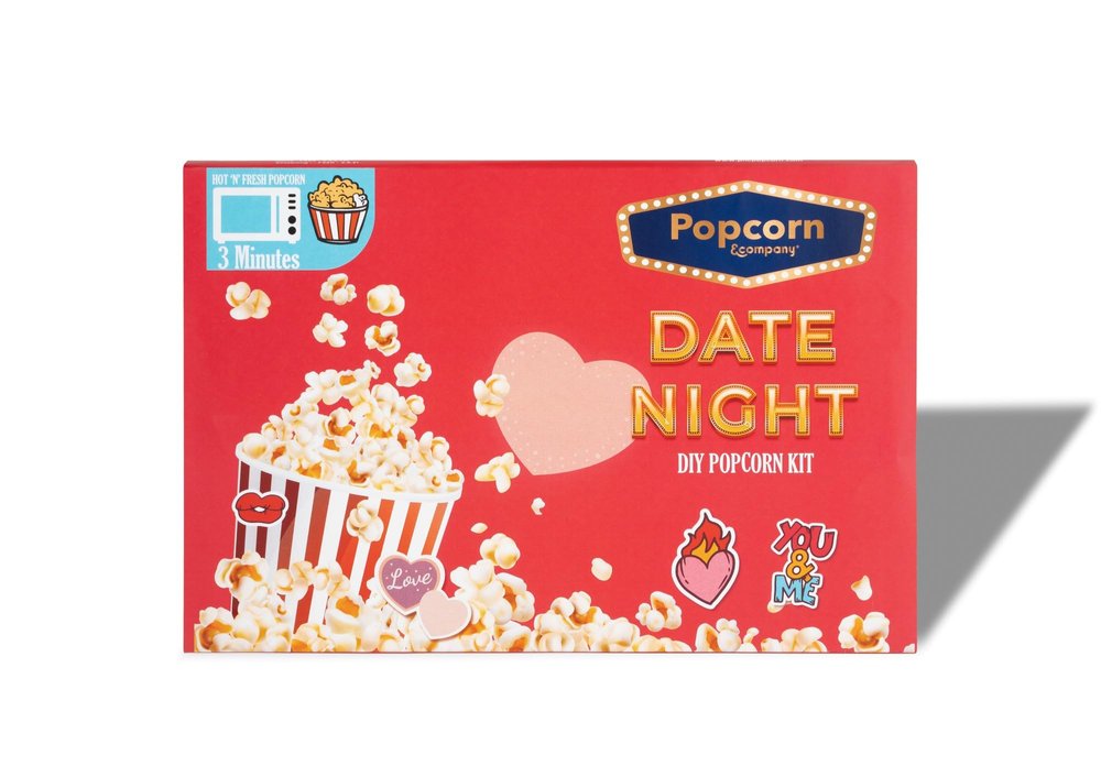 Popcorn & Company Date Night Popcorn Kernels Seeds with 5 Seasoning ( Garlic Cheddar, Peri Peri , BBQ, Hot & Spicy Ketchup, & Butter Salt ) - Microwave/ Cooker Popcorn DIY Kit | Non-GMO, Healthier Snack Option