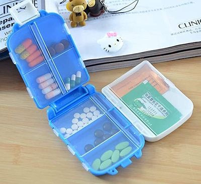 YEKDA Pill Cutter with Storage,Small Pill Cutter, Pill Splitter for Small or Large Pills and Vitamins Tablets, Portable Pretty Pill Crusher for Pocket or Purse(PackOf 1, Multi Color) (Pill Box)