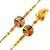 Bhaiya Bhabhi Rakhi n Lumba with 250gm Badam Jar for Raksha Bandhan | Bal Gopal Design for Blessing Brother & Sister in Law with TIkka for Bhai view 2