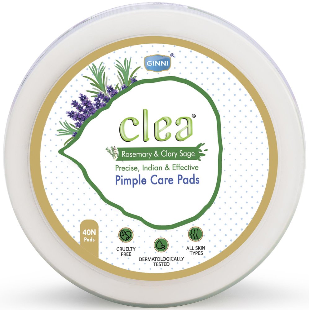 CLEA Rosemary and Clary Sage Pimple Care Pads| Enriched with Natural Actives | Suitable For All Skin Types | Dermatologically Tested | Non-Toxic | No Added Alcohol and Parabens | 40N Pads (Pack of 1)