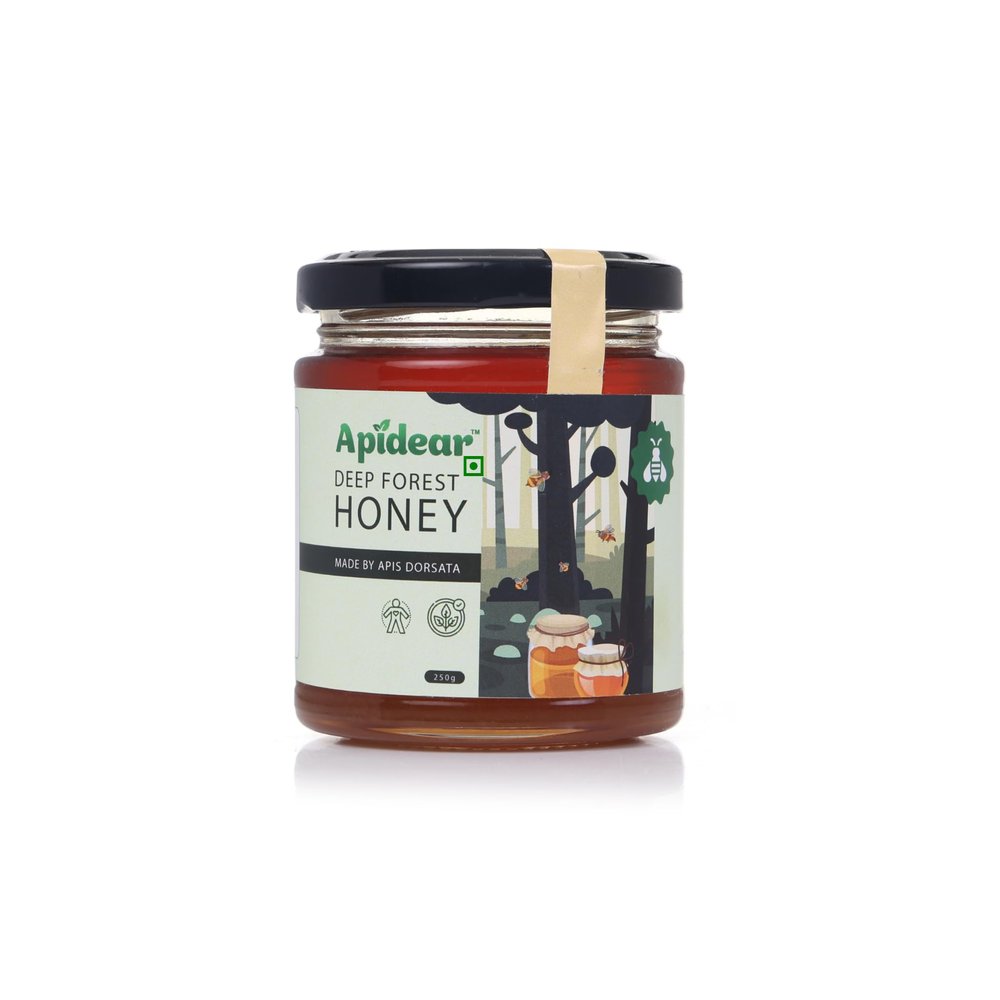 Apidear Deep Forest Raw Honey 250g | Wild Honey from Katarniaghat Forest | 100% Pure, Unprocessed & Unheated | No Added Sugar | Natural Immunity Booster | Zero Adulteration