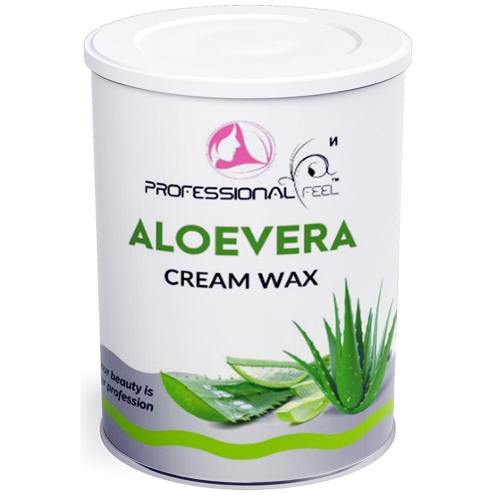 Professional Feel AloeveraCream Wax With Wax Strips, hydro soluble wax For Face, Upper Lips, Arms, Legs, Bikini Line, Underarms and Full Body (800 Grams)