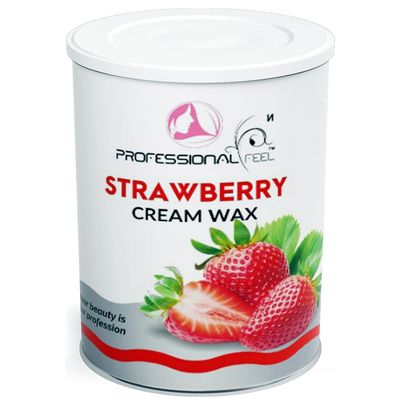 Professional Feel Strawberry Cream Wax With Wax Strips, hydro soluble wax For Face, Upper Lips, Arms, Legs, Bikini Line, Underarms and Full Body (800 Grams)