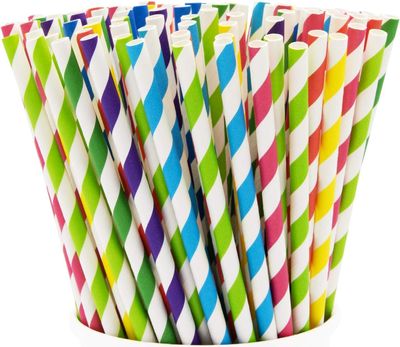 Comfy Package Paper Straws 10 MM [100 Pack] # World's No.1 Paper Straw Brand with Food Grade Paper