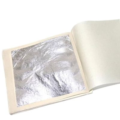 Silver Leaves Vark 99.9% Chandi Varakh Foils, 6 x 4 inches, for Sweets & Cardamom Decoration (100 Vark Sheets)