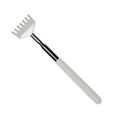Frackson White Small Adjustable Portable Extendable Back Scratcher, Metal Stainless Steel Telescoping Itching Stick Tool (Pack of 1 - Model1).