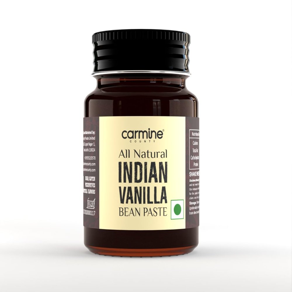 Carmine County All Natural Indian Vanilla Bean Paste (Glass Jar) (130 g)