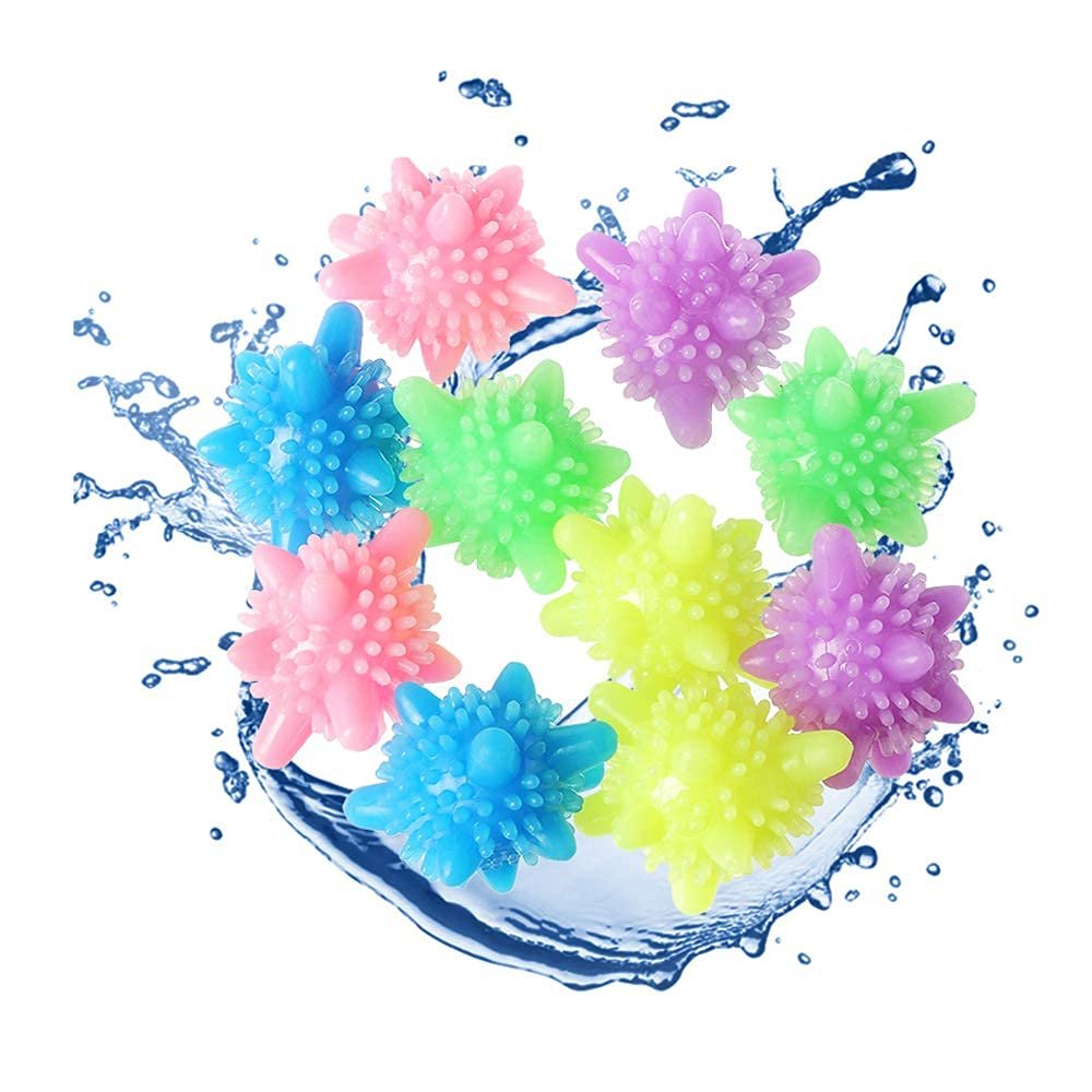 SHOPOLIFE Washing Balls for Washing Machine || 10 Pcs Fast Quick Dry Remove Dirt Balls || Eco-Freindly Reusable [10 Pc - Multicolor]