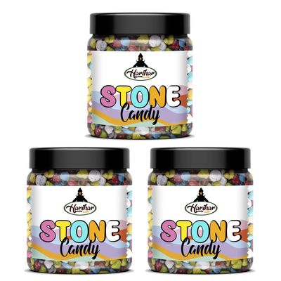 HARIHAR KRIDHA - Premium Stone Candy | Colorful Rock Shape Chocolate Candy | Super Quality Rock Candy | Gluten-Free Sweet Treat 400g Pack of 3