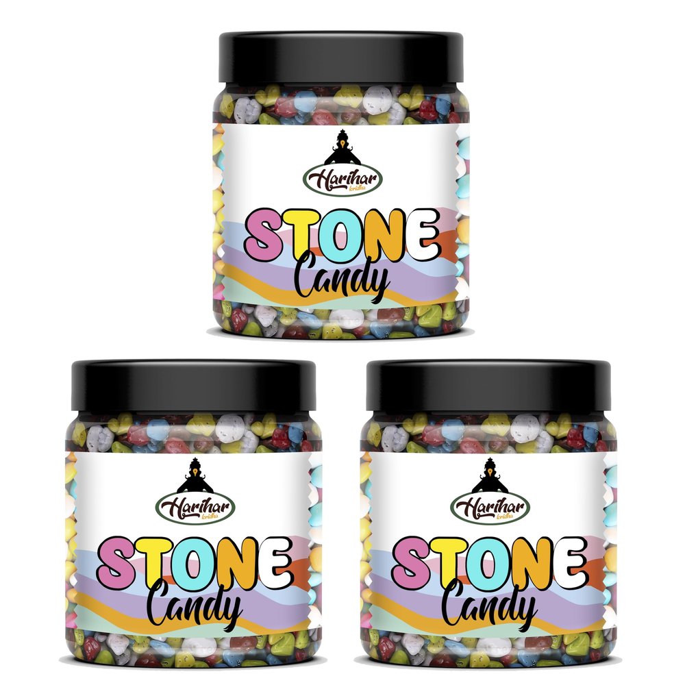 HARIHAR KRIDHA - Premium Stone Candy | Colorful Rock Shape Chocolate Candy | Super Quality Rock Candy | Gluten-Free Sweet Treat 400g Pack of 3