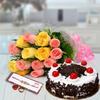 EG2i 15 Pink and Yellow Roses and Cake Surprise for Rakhi, gifts for brother, gifts for sister (Flower) Same Day Delivery, Express Delivery view 1