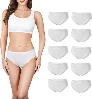 CareDone Unisex Disposable 100% White Underwear, Travel Panties for Men Women Unisex Use and Throw Hotel Spa,Camping, Fitness, Old Age(Pack of 10) Cotton (XL)