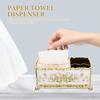 Cannagenix Tissue Box Cover, Tissue Box Holder for Home Decor European Stainless Steel Tissue Box Cover, Creative Square Tissue Holders, Facial Tissue Dispenser with Storage (3 Compartment) (Golden) view 2