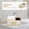 Cannagenix Tissue Box Cover, Tissue Box Holder for Home Decor European Stainless Steel Tissue Box Cover, Creative Square Tissue Holders, Facial Tissue Dispenser with Storage (3 Compartment) (Golden) view 4
