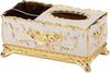 Cannagenix Toilet Paper Holder Box European Style Paper Box Plastic Multifunction Remote Control Retro Tissue Holder Napkin Pumping Box Tissue Box Holder (3 Compartment) (Golden) view 1