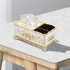 Cannagenix Napkin Pumping Box Tissue Box Holder Rose Tissue Box Holder, Gold Flower Elegant Style Tissue Box Holder Acrylic Enamel for Bathroom (3 Compartment) (Golden) view 2