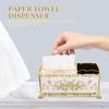 Cannagenix Napkin Pumping Box Tissue Box Holder Rose Tissue Box Holder, Gold Flower Elegant Style Tissue Box Holder Acrylic Enamel for Bathroom (3 Compartment) (Golden) view 3