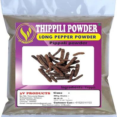 3V PRODUCTS Long Pepper Powder - Pack of 2x50g - Thippili | Pippali