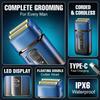 VGR V-362 SUPER TRIM Foil Shaver for Men | Titanium Dual Foils | 2 Speeds (7000/7500 RPM) | IPX-6 Waterproof | Rechargeable | LED Display | Travel Lock with 1 Year Warranty (Blue, Black) view 2