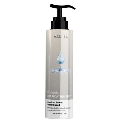 Dr Cardio Natural Lubricant Gel (Water-Based) Vanilla 100 Ml Privacy Lube With Aloe Vera|Almond Oil|Essential Moisturizers For Her, Him & Couples