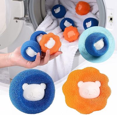 BAXLY Clothes Anti-Winding Adsorption Hair Removal Cleaning Ball Reusable Hair Remover Washing Machine Hair Catcher Laundry Ball Dryer Ball for Clothing Dog Cat Pet Hair Remover (Multicolor) (10)