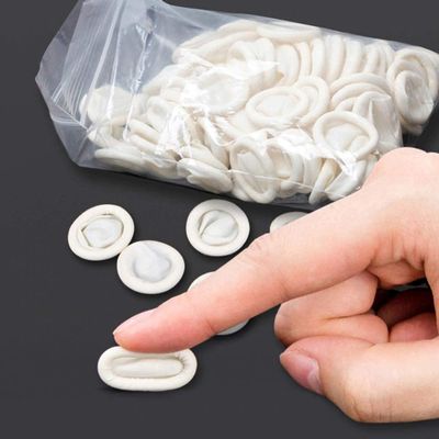 Anti-Static 4 Mil Thick ESD Safe Chlorinated Disposable Latex Reusable Protective Finger Cots Gloves (White), Set of 200 Pieces (Pack of 4)