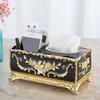 Cannagenix Toilet Paper Holder Box European Style Paper Box Plastic Multifunction Remote Control Retro Tissue Holder Napkin Pumping Box Tissue Box Holder (3 Compartment) (Black) view 2