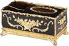 Cannagenix Napkin Pumping Box Tissue Box Holder Rose Tissue Box Holder, Gold Flower Elegant Style Tissue Box Holder Acrylic Enamel for Bathroom (3 Compartment) (Black) view 1