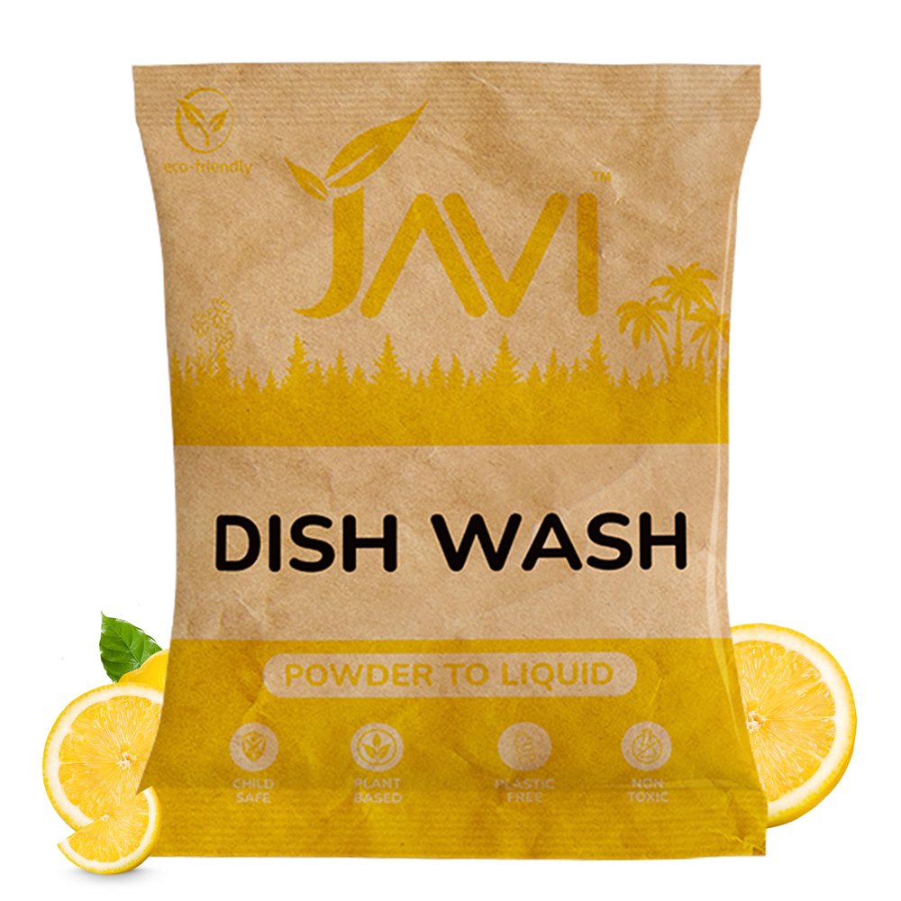 Javi Dish Wash Powder to Liquid | Eco-Friendly, Chemical-Free, Natural Dishwash Liquid Refill | Organic Detergent for Sparkling Utensils | Gentle on Hands, Safe for Kids & Pets - (Pack of 1x500ml)