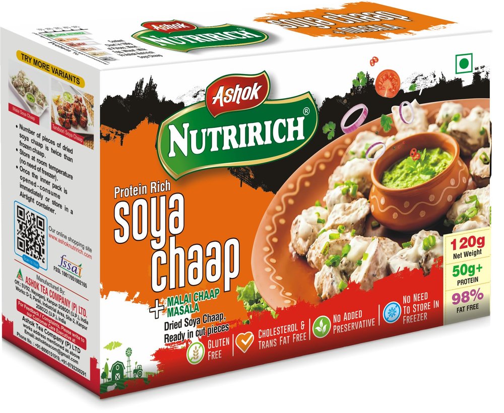 Ashok Nutririch 120g SOYA Chaap with Malai SOYA Chaap Masala (Combo ) (Pack of 2)