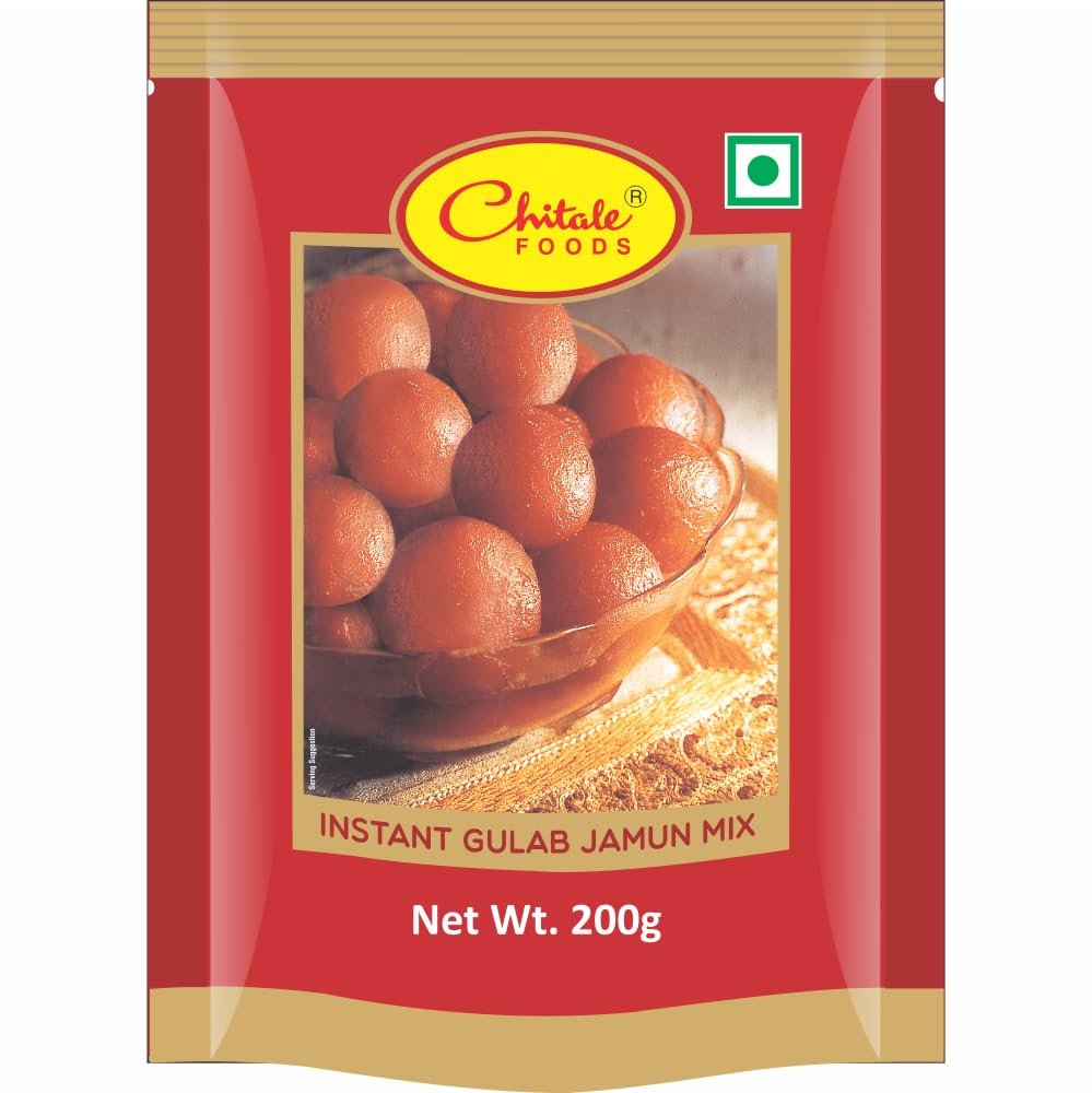 Chitale Dairy Gulab Jamun Mix | Traditional Indian Sweet Dessert | 200g Each  Pack of 3 | Soft & Juicy Gulab Jamuns | Easy to Prepare | No Preservatives | Vegetarian