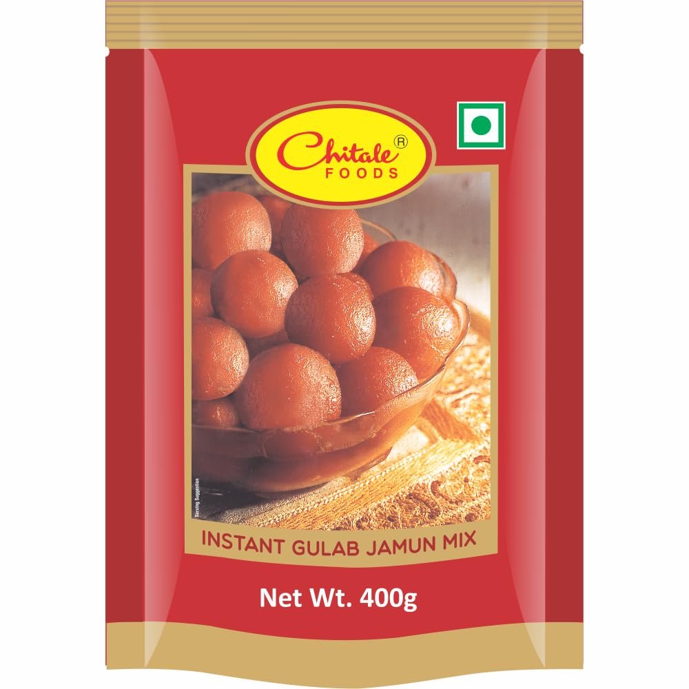 Chitale Dairy Gulab Jamun Mix | Traditional Indian Sweet Dessert | 400g Each  Pack of 2 | Soft & Juicy Gulab Jamuns | Easy to Prepare | No Preservatives | Vegetarian